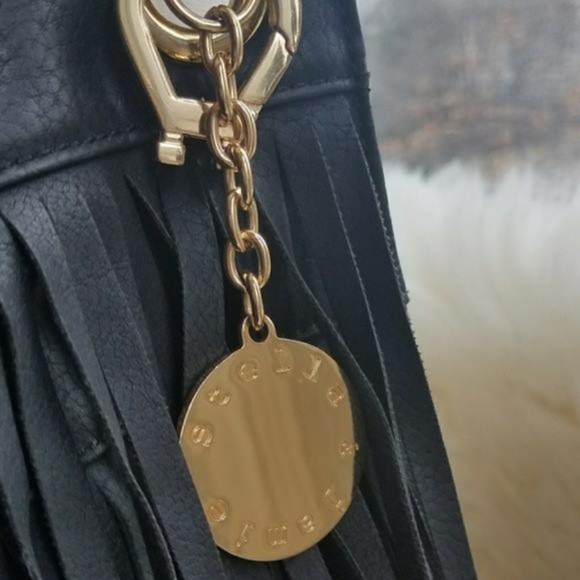 Stella & Jamie Black Leather Fringe Tote Handbag - Picture 2 of 6